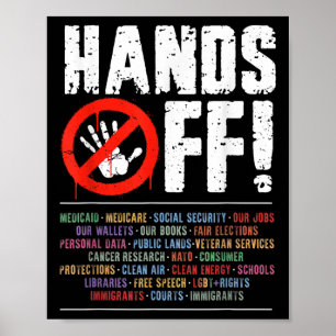 Handen af van protest sociale zekerheid en Medicar Poster