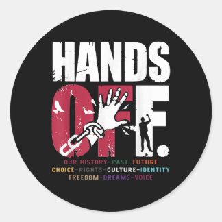 Handen af van protest sociale zekerheid en Medicar Ronde Sticker