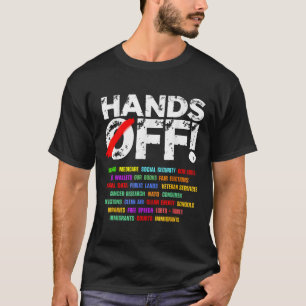 Handen af van protest sociale zekerheid en Medicar T-shirt