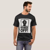 Handen af van protest T-shirt – Bold Statement Gra (Voorkant volledig)