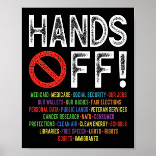 Handen af van protest van sociale zekerheid verzet poster