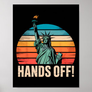 Handen af van protest verzetten zich tegen standbe poster
