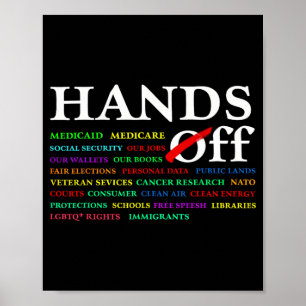 Handen af van protest zaterdag 5 april Mannen Vrou Poster