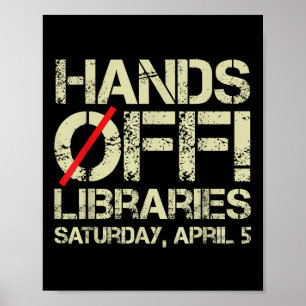 Handen af van protestbibliotheken zaterdag 5 april poster