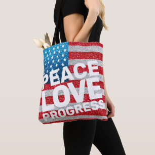 Handen af van Vrede Liefde Vooruitgang Amerika Vla Draagtas