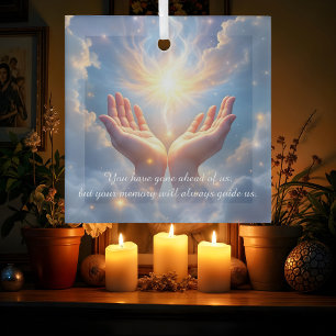 Handen bevrijden de ziel, sympathie glas ornament