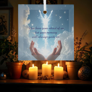 Handen bevrijden de ziel, U bent heengegaan met me Glas Ornament