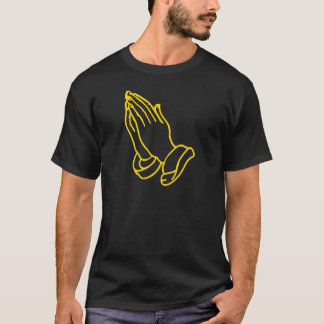 Handen bidden in Gold Yellow T-shirt