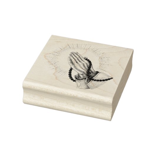 Handen bidden met Rosery Rubber Stamp Rubberstempel (Stempel)