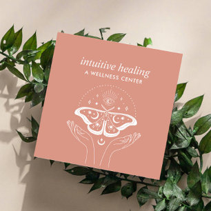 Handen Derde OOG Maan Moth Yoga Spirituele Coach Vierkante Visitekaartje