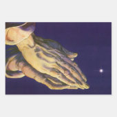  handen die bidden met de ster van Bethlehem Inpakpapier Vel (Voorkant)