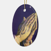  handen die bidden met de ster van Bethlehem Keramisch Ornament (Links)