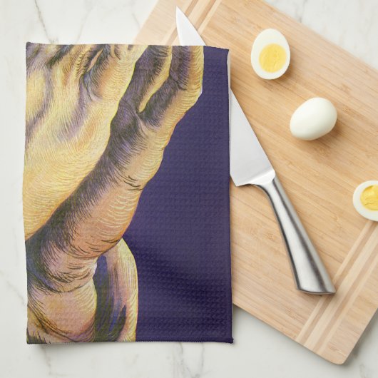 handen die bidden met de ster van Bethlehem Theedoek (Quarter Fold)