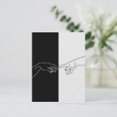 Handen die de creatie van Adam tonen Briefkaart (Staand voorkant)