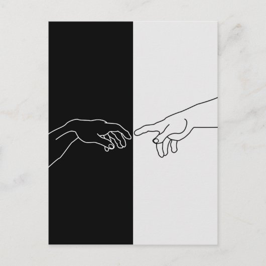 Handen die de creatie van Adam tonen Briefkaart (Voorkant)