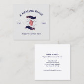 Handen die het menselijk hart vasthouden vierkante visitekaartje (Voorkant / Achterkant)