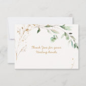 Handen en bladeren Dank u Visitekaartje Bedankkaart (Achterkant)