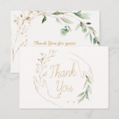 Handen en bladeren Dank u Visitekaartje Bedankkaart (Voorkant / Achterkant)