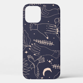  Handen en Vogels: Artistiek Patroon iPhone 12 Hoesje