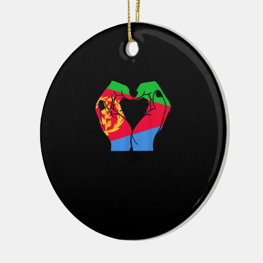 Handen hart met Eritrese vlag Keramisch Ornament (Links)