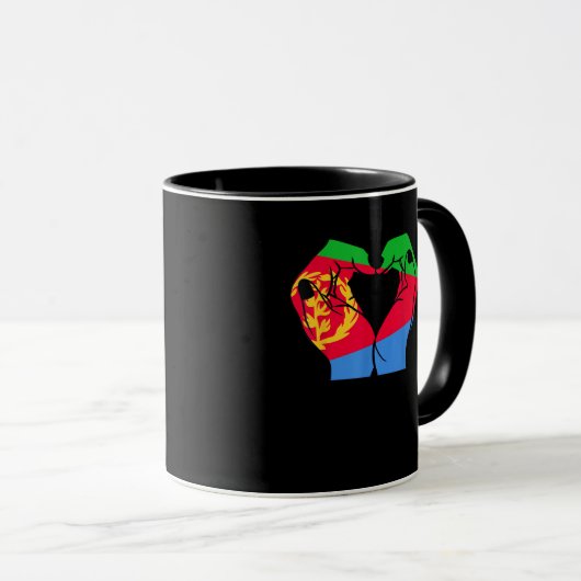 Handen hart met Eritrese vlag Mok (Voorkant rechts)