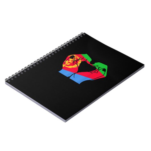 Handen hart met Eritrese vlag Notitieboek (Linkerzijde)