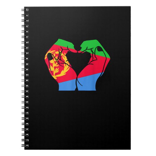 Handen hart met Eritrese vlag Notitieboek (Voorkant)