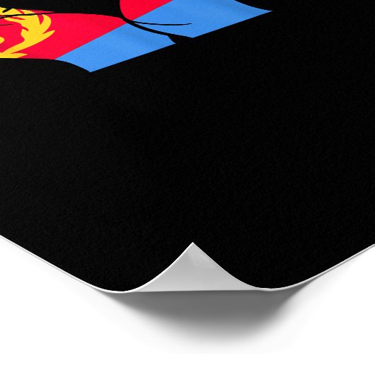 Handen hart met Eritrese vlag Poster (Hoek)