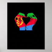 Handen hart met Eritrese vlag Poster (Voorkant)