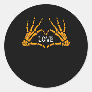 Handen Hart Teken Retro Halloween Kostuum Vrouwen Ronde Sticker
