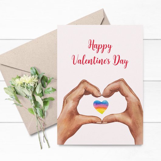 Handen Hart Valentijnsdag Feestdagenkaart