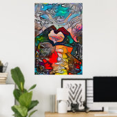 Handen in de vorm van een Poster van de hartliefde (Thuiskantoor)