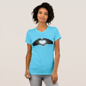 Handen in het hart vorm silhouet t-shirt (Voorkant volledig)