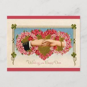  handen komen samen via Floral Hoops Valentijn Briefkaart