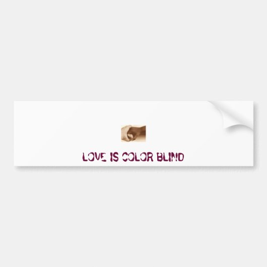 handen, LOVE IS KLEURBLIND Bumpersticker (Voorkant)