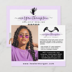 Handen & Maanfase Massage Reiki Logo Marketing Briefkaart