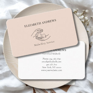 Handen met een baby-simpel-modern visitekaartje