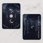 Handen met Moons Cosmos Astrology Tarot Visitekaartje (Voorkant / Achterkant)