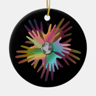 Handen over de hele wereld keramisch ornament