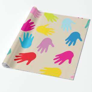 Handen over de hele wereld, verpakkingspapier cadeaupapier