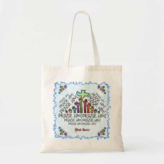 Handen prijzen Hem Christelijke canvas tas (Voorkant)