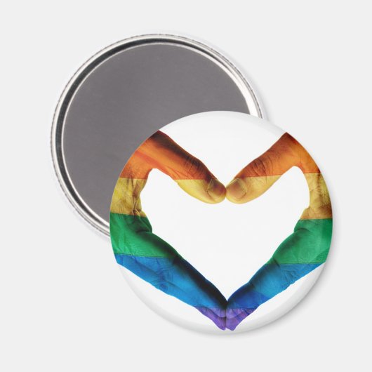 Handen schilderd als regenbooghart magneet (Voorkant / Achterkant)