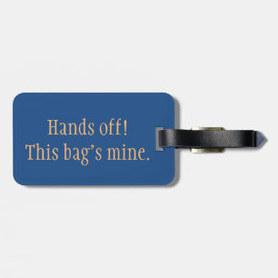 "Handen uit!" Bagage label