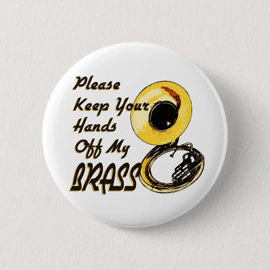 Handen uit Brass/Tuba Ronde Button 5,7 Cm (Voorkant)