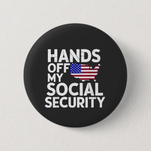 Handen uit mijn sociale zekerheid ronde button 5,7 cm