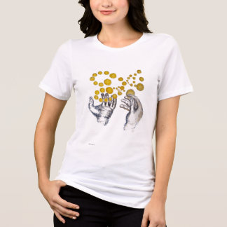 Handen Uitgestrekt met Gouden Bollen Tri-Blend Shirt
