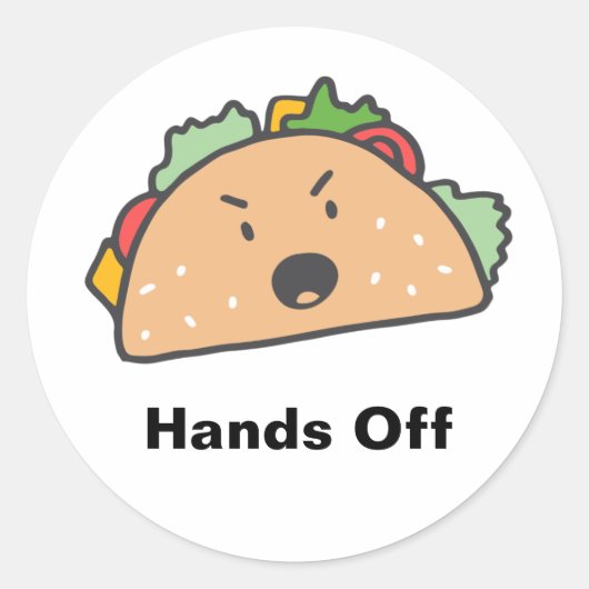 Handen van de Angry Taco  Ronde Sticker (Voorkant)