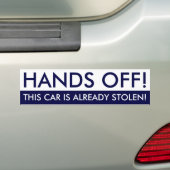 Handen van deze auto zijn al gestolen bumpersticker (Op auto)