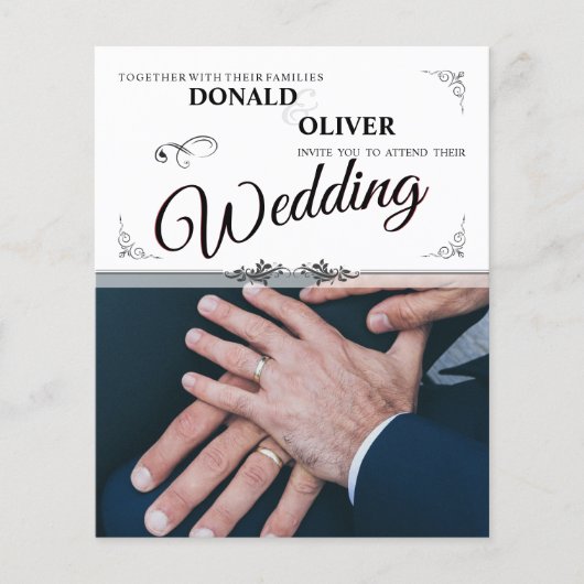 Handen van een Gay Bruiloft Paar met Ringen (Voorkant)