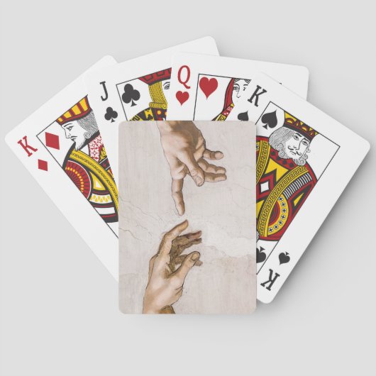 Handen van God de vader en Adam van Michelangelo Pokerkaarten (Achterkant)